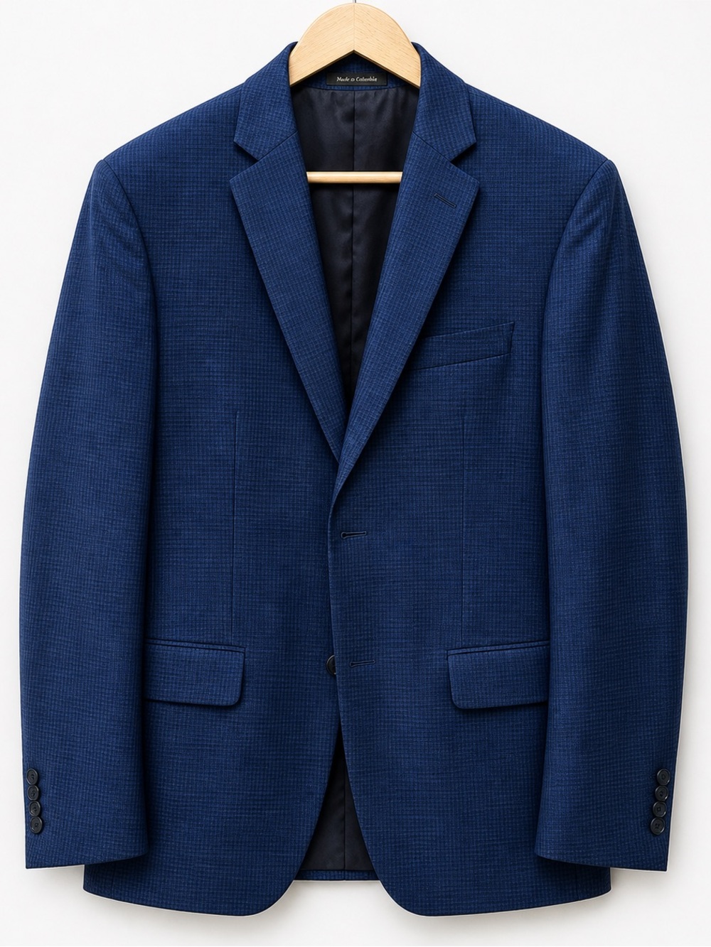 Calvin Klein Blue Textured Single-Breasted Blazer